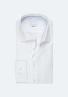 Camicia Seidensticker SLIM FIT STRUTTURA bianco con Business Kent collar in taglio stretto