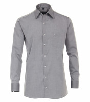 Chemise CASAMODA COMFORT FIT UNI POPELINE gris avec col Kent en coupe classique