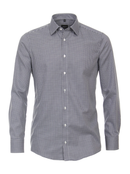 Chemise Venti MODERN FIT UNI POPELINE bleu foncé avec col Kent en coupe moderne