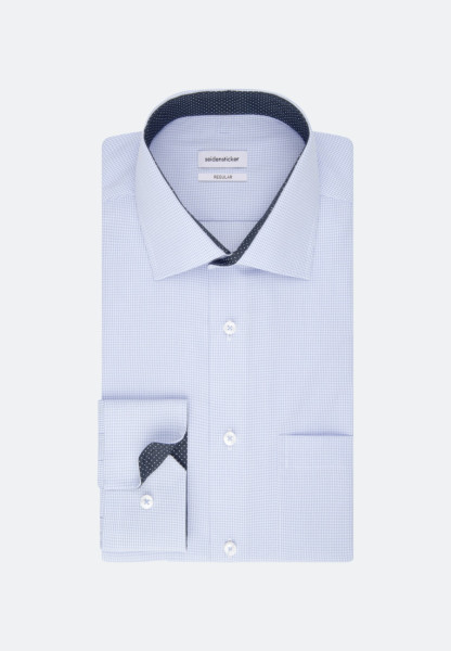 Seidensticker Hemd REGULAR FIT UNI POPELINE hellblau mit Business Kent Kragen in klassischer Schnittform