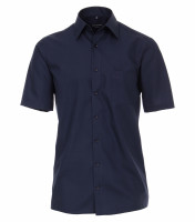 Chemise CASAMODA COMFORT FIT UNI POPELINE bleu foncé avec col Kent en coupe classique