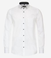 Camicia Redmond COMFORT FIT STRUTTURA bianco con Button Down collar in taglio classico