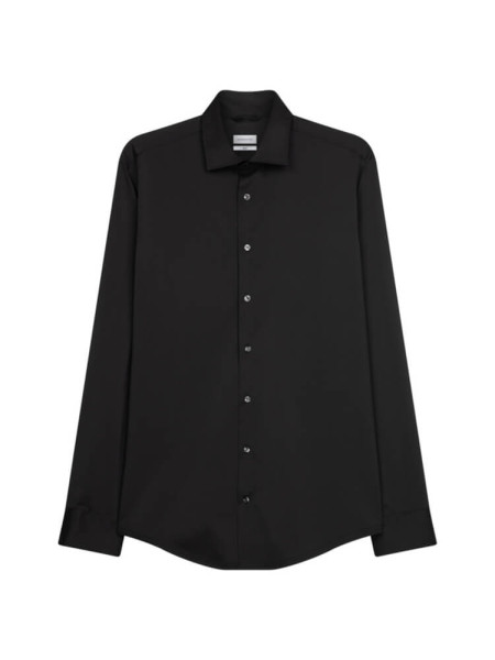Seidensticker Hemd SLIM PERFORMANCE schwarz mit Kent Kragen in schmaler Schnittform