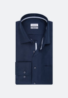 Seidensticker Hemd REGULAR FIT STRUKTUR dunkelblau mit Business Kent Kragen in klassischer Schnittform