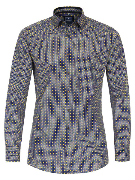 Camicia Redmond REGULAR FIT PRINT giallo con Kent collar in taglio classico