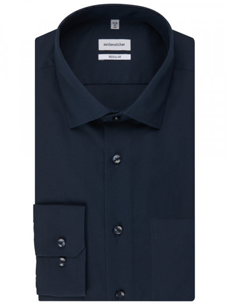 SEIDENSTICKER Regular Fit Hemd Marine Business Kent Popeline - Ansicht 4