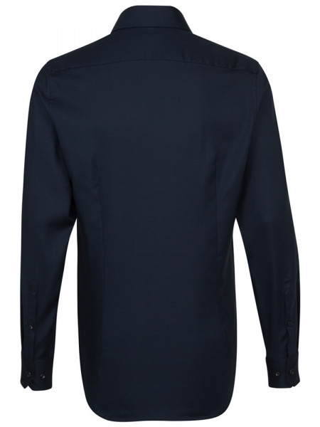 SEIDENSTICKER Tailored Fit Hemd Dunkelblau Business Kent Struktur
