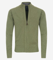 Redmond Strickjacke REGULAR FIT STRICK grün mit Stehkragen Kragen in klassischer Schnittform