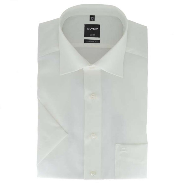 Camicia OLYMP Luxor modern fit UNI POPELINE beige con Nuovo Kent collar in taglio moderno