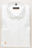 Camicia Eterna SLIM FIT TWILL beige con Spaccato  collar in taglio stretto