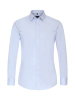 Chemise Venti MODERN FIT UNI POPELINE bleu clair avec col Kent en coupe moderne