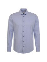 Chemise Seidensticker SLIM STRUCTURE bleu clair avec col Business Kent en coupe étroite