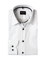 Camicia Marvelis BODY FIT UNI POPELINE bianco con New York Kent collar in taglio stretto