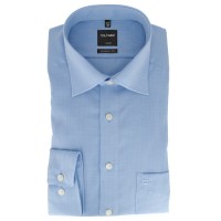 Camicia OLYMP Luxor modern fit OFFICE azzurro con Nuovo Kent collar in taglio moderno