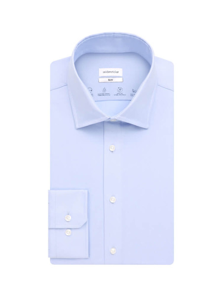 Camicia Da Uomo Seidensticker Business, Regular Fit, 100% Cotone, Colore Blu Scuro, Con Polsini Regolabili, Certificata Oeko-Tex