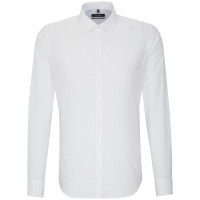 Camicia Seidensticker X-SLIM UNI POPELINE bianco con Business Kent collar in taglio super stretta