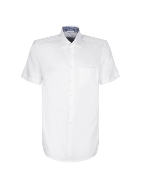 Camicia Seidensticker MODERN TWILL bianco con Nuovo Kent collar in taglio moderno