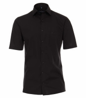 Camicia CASAMODA MODERN FIT UNI POPELINE nero con Kent collar in taglio moderno