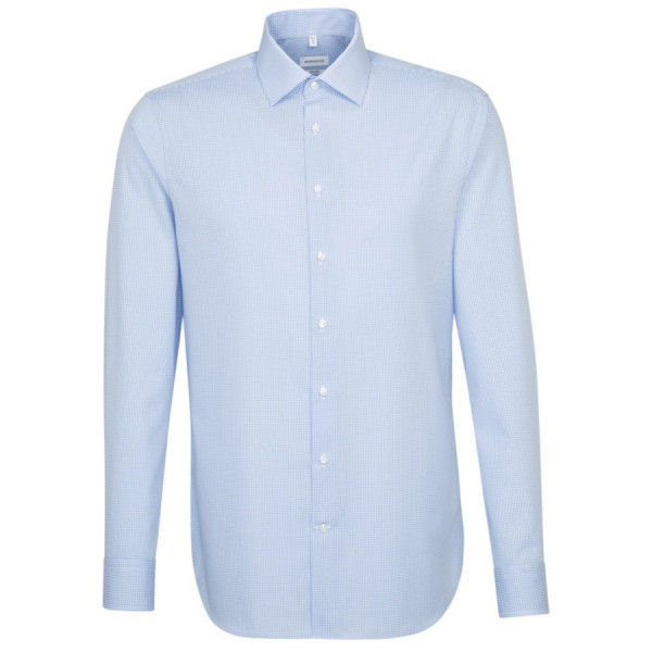 Chemise Seidensticker SHAPED OFFICE bleu clair avec col Business Kent en coupe moderne