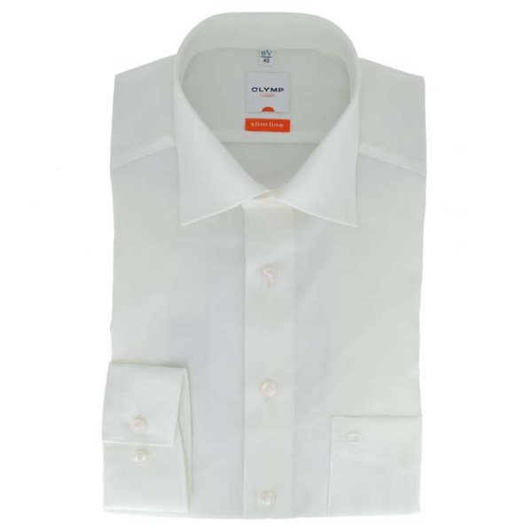 Camicia OLYMP Luxor modern fit UNI POPELINE beige con Nuovo Kent collar in taglio moderno