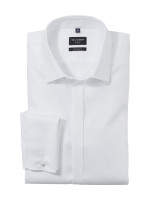 Olymp Hemd SUPER SLIM TWILL weiss mit Urban Kent Kragen in super schmaler Schnittform