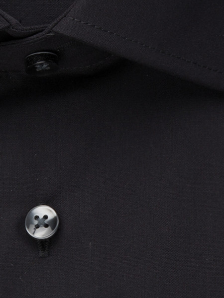 SEIDENSTICKER Regular Fit Hemd Schwarz Business Kent Popeline - Ansicht 3