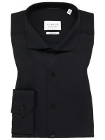 Camicia Eterna SUPER SLIM TWILL nero con Cutaway collar in taglio super stretta