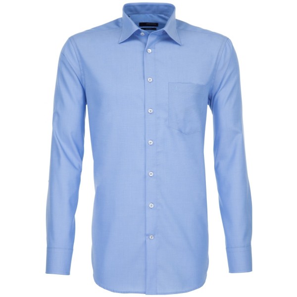 Chemise Seidensticker REGULAR FIL À FIL bleu moyen avec col Business Kent en coupe moderne