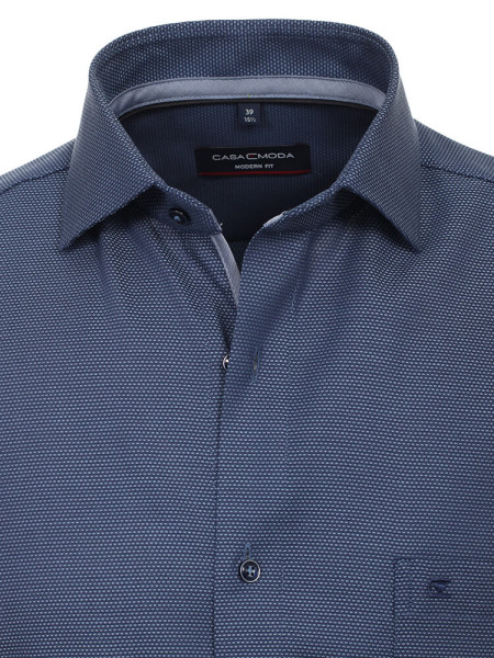 CASAMODA Regular Fit Hemd Dunkelblau Kent Natté - Ansicht 1