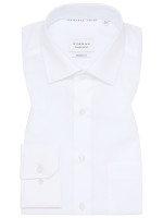 Camicia Eterna MODERN FIT UNI POPELINE bianco con Kent collar in taglio moderno