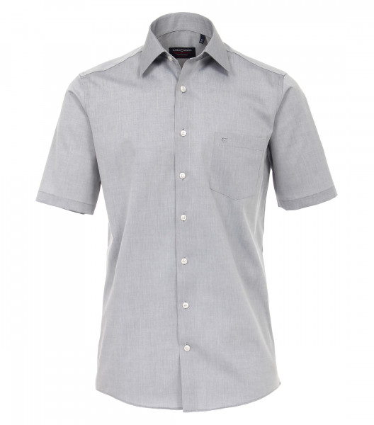 Camicia CASAMODA COMFORT FIT UNI POPELINE grigio con Kent collar in taglio classico