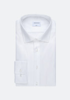 Camicia Seidensticker SLIM FIT TWILL bianco con Business Kent collar in taglio stretto