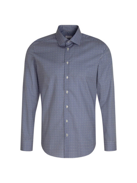 Camicia Seidensticker SLIM PRINT azzurro con Business Kent collar in taglio stretto