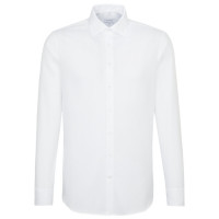 Chemise Seidensticker SLIM FIT STRUCTURE blanc avec col Business Kent en coupe étroite