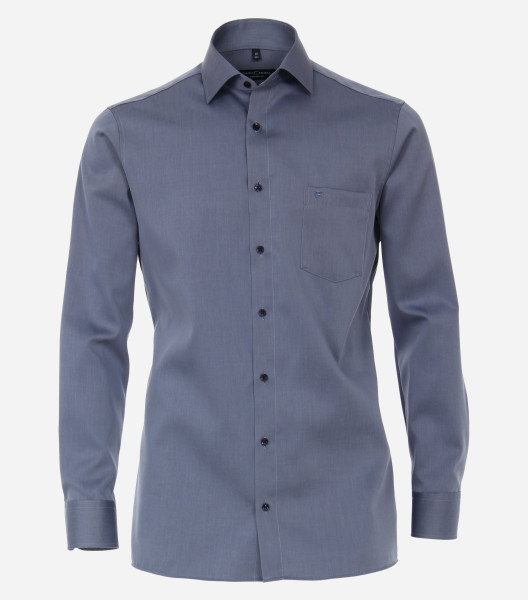 Camicia CasaModa COMFORT FIT TWILL blu medio con Kent collar in taglio classico