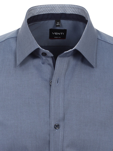VENTI Slim Fit Hemd Mittelblau Kent Easy Care  - Ansicht 1