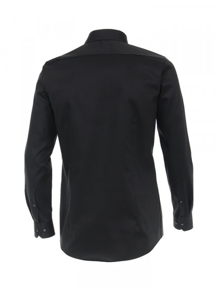 VENTI Slim Fit Hemd Schwarz Kent Twill