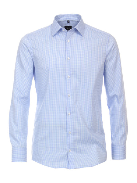 Camicia Venti MODERN FIT UNI POPELINE azzurro con Kent collar in taglio moderno