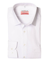 Camicia Marvelis MODERN FIT UNI POPELINE bianco con Nuovo Kent collar in taglio moderno