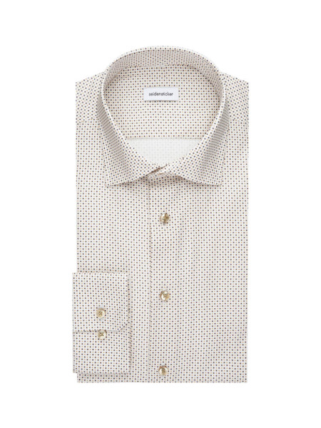 Seidensticker Hemd SLIM TWILL beige mit Business Kent Kragen in schmaler Schnittform