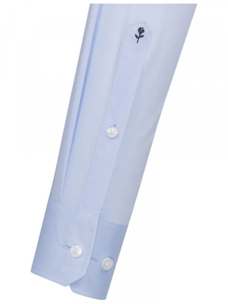 SEIDENSTICKER Slim Fit Hemd Hellblau Business Kent Popeline - Ansicht 1