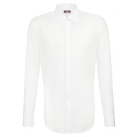 Camicia Seidensticker REGULAR UNI POPELINE bianco con Business Kent Party collar in taglio moderno