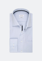 Chemise Seidensticker REGULAR FIT STRUCTURE bleu clair avec col Business Kent en coupe classique