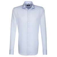 Camicia Seidensticker SHAPED CHAMBRAY azzurro con Business Kent collar in taglio moderno