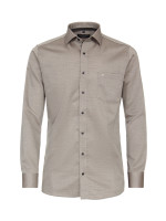 Chemise CASAMODA MODERN FIT UNI POPELINE beige avec col Kent en coupe moderne