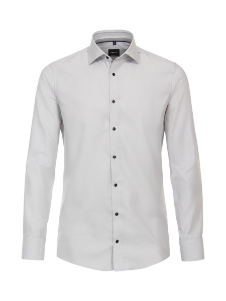 Camicia Venti MODERN FIT STRUTTURA grigio con Kent collar in taglio moderno