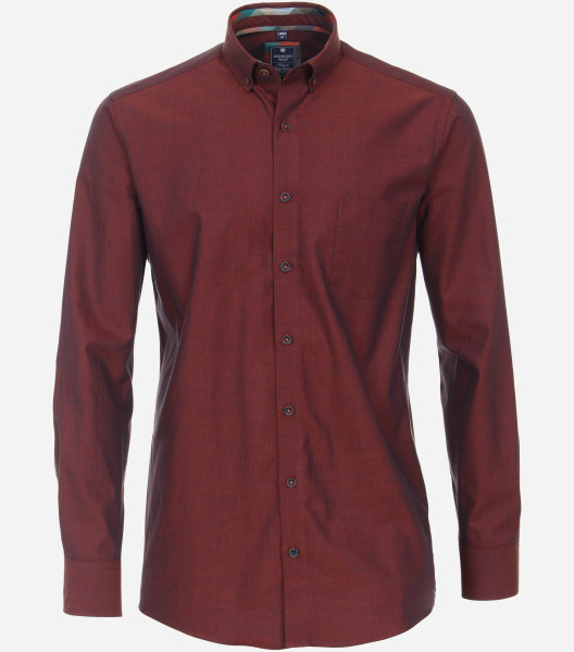 Redmond Hemd REGULAR FIT FISCHGRAT rot mit Button Down Kragen in klassischer Schnittform