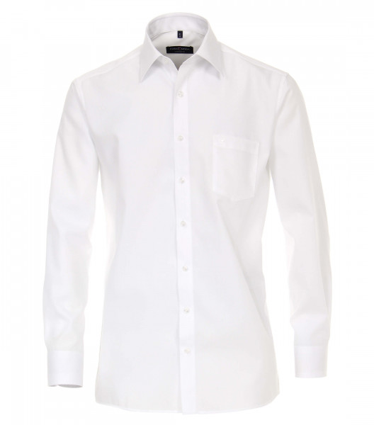 Chemise CASAMODA COMFORT FIT UNI POPELINE blanc avec col Kent en coupe classique