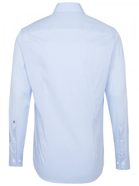 SEIDENSTICKER Tailored Fit Hemd Hellblau Business Kent Fil à Fil