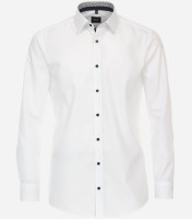 Camicia Venti MODERN FIT UNI POPELINE bianco con Kent collar in taglio moderno